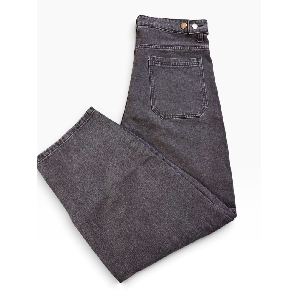 Blue Asphalt Womens High Waisted Barrel Jeans Faded Black Seam Detail Size L